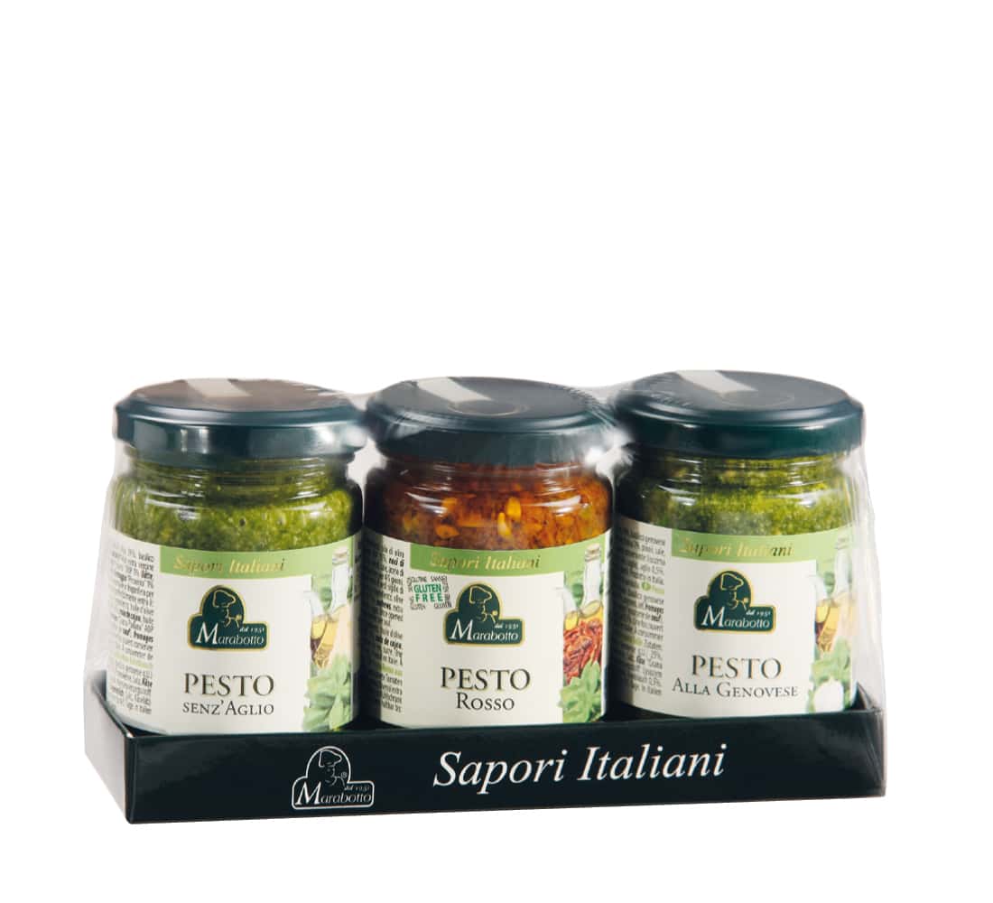 Selection of 3 kinds of pesto sauces