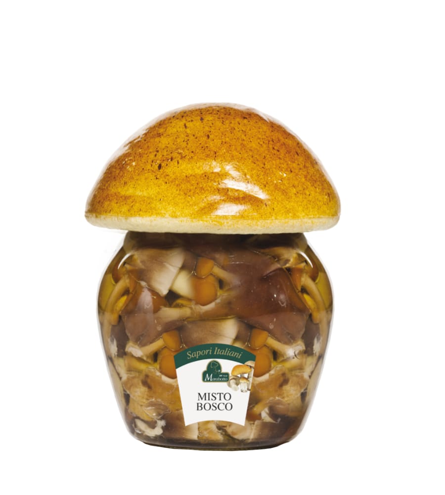 Mushrooms cocktail in olive oil with boletus