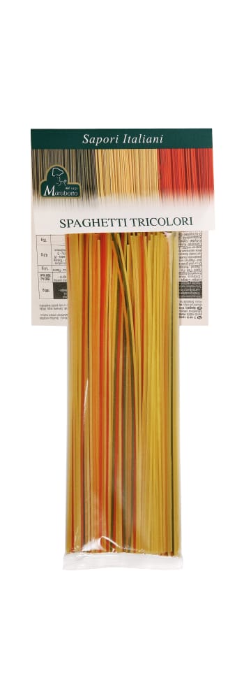 Spaghetti multicolores