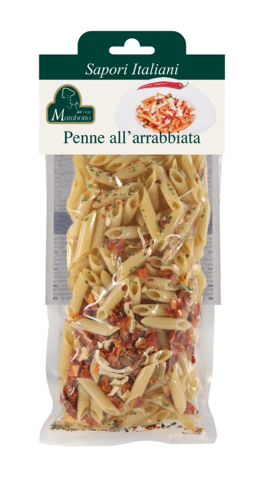 Preparation for Penne with Arrabbiata sauce.