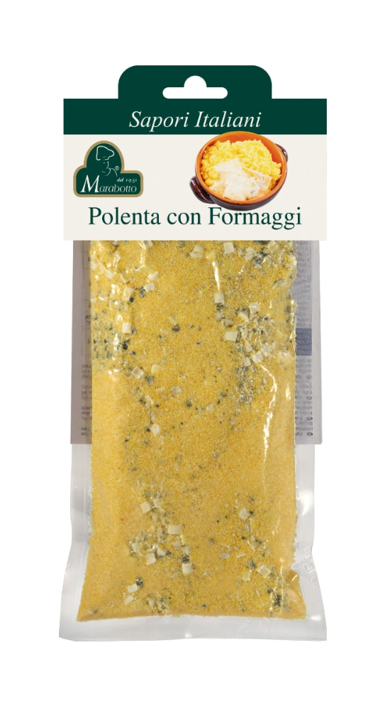 Vorgekochte Polenta mit Käse.